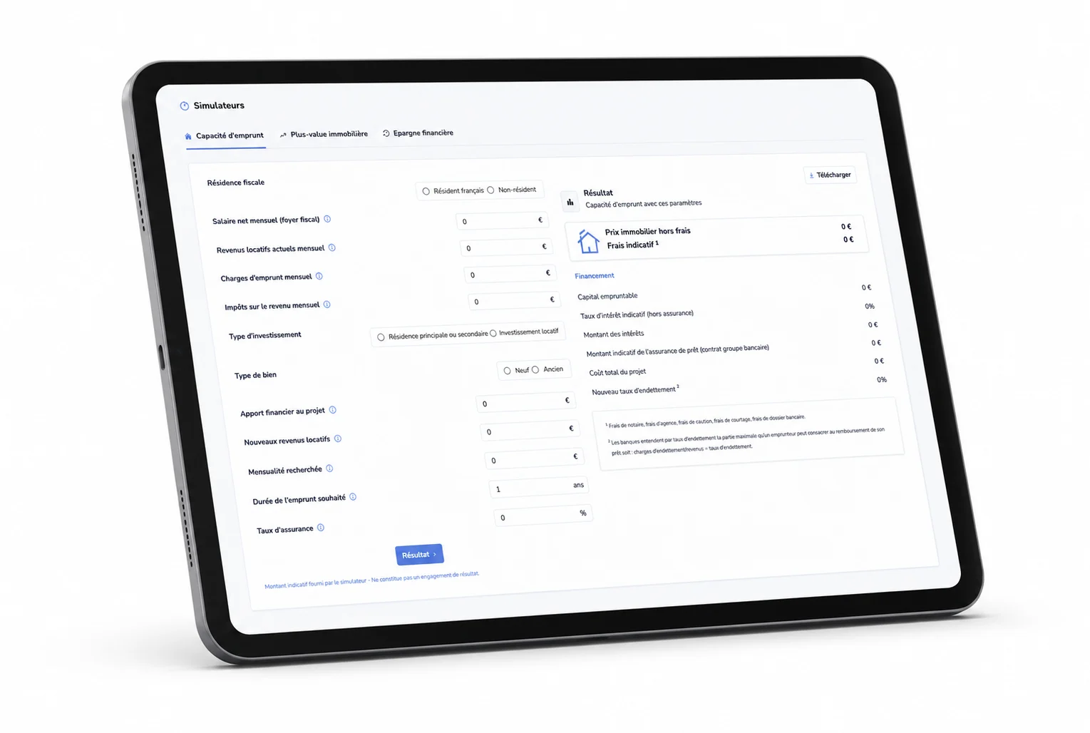Simulateurs financiers
